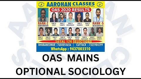 OAS OPTIONAL SOCIOLOGY-AAROHAN CLASSES-7684054656