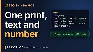 One print, text and number | Python for Beginners (Lesson 4)