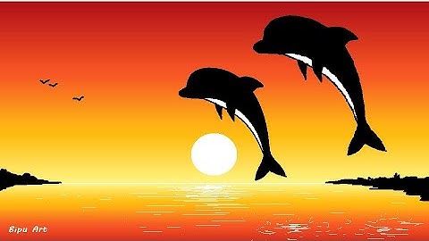 How to draw in computer| Dolphin Drawing  | ms paint tutorial | Microsoft paint | computer painting