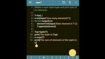 Python program to input a tuple & calculate sum of its elements