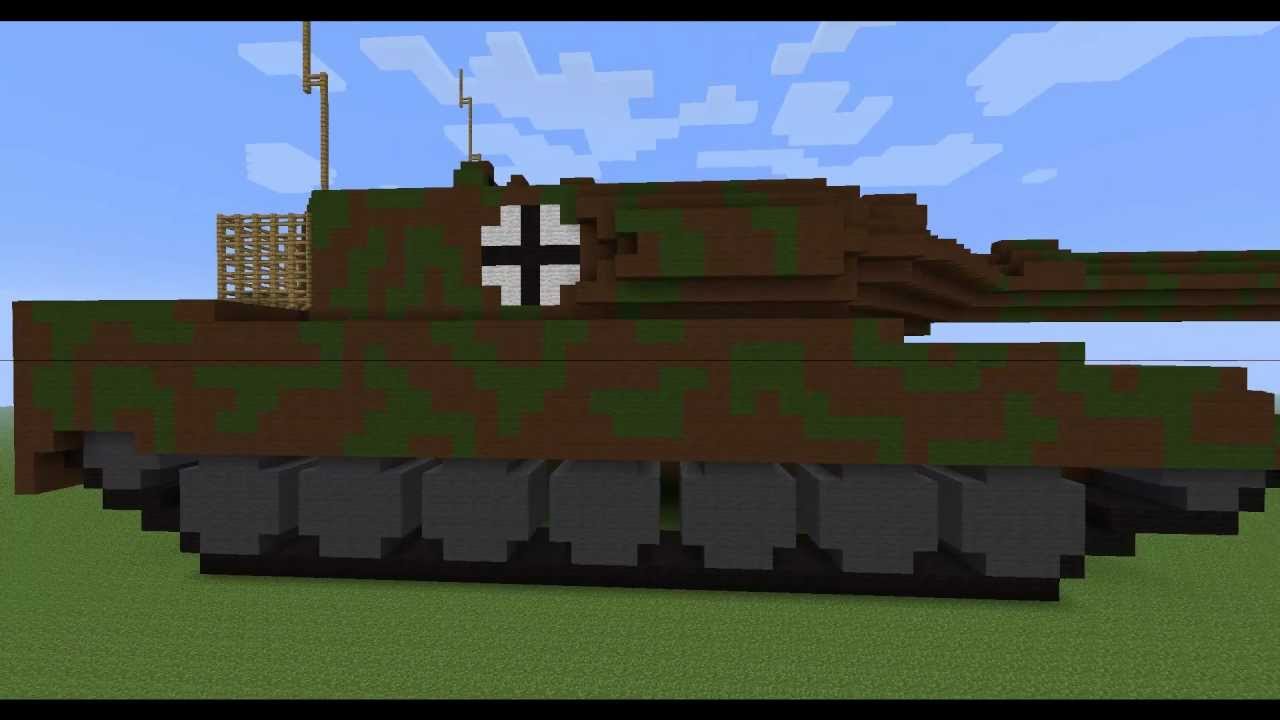 Minecraft Leopard 2 Tank + TNT Cannon + Download - YouTube