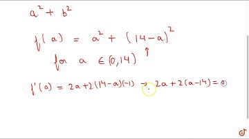 Find two positive numbers whose sum is 14 and the sum of whose squares is minimum