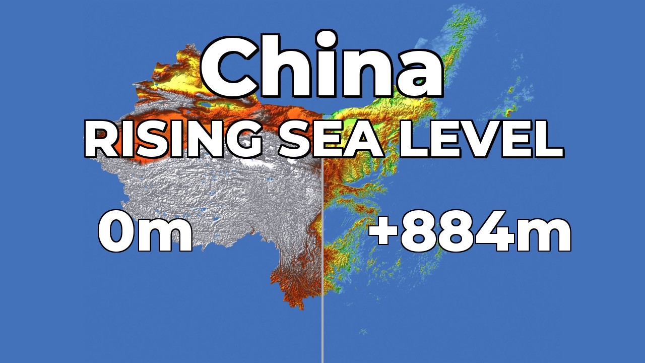 Coasts and huge Mountains in China 🇨🇳 - Rising Sea Level (4K)🌳🌊 # ...