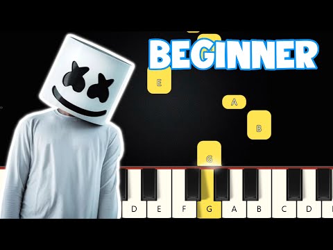 Happier - Marshmello Ft Bastille | Beginner Piano Tutorial | Easy Piano