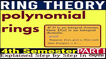 Polynomial Ring|Introduction|Ring Theory-1|Bsc-Math(H)|2nd Year|Unit-3|4th-Sem|CBCS|Part-1