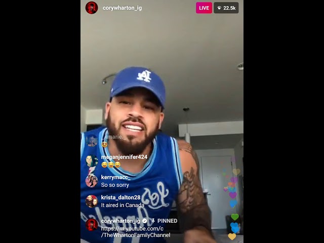 Cory Wharton goes live to address Taylor being fired from MTV