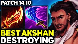 RANK 1 BEST AKSHAN SHOWS HOW TO DESTROY! (PATCH 14.10) | League of Legends