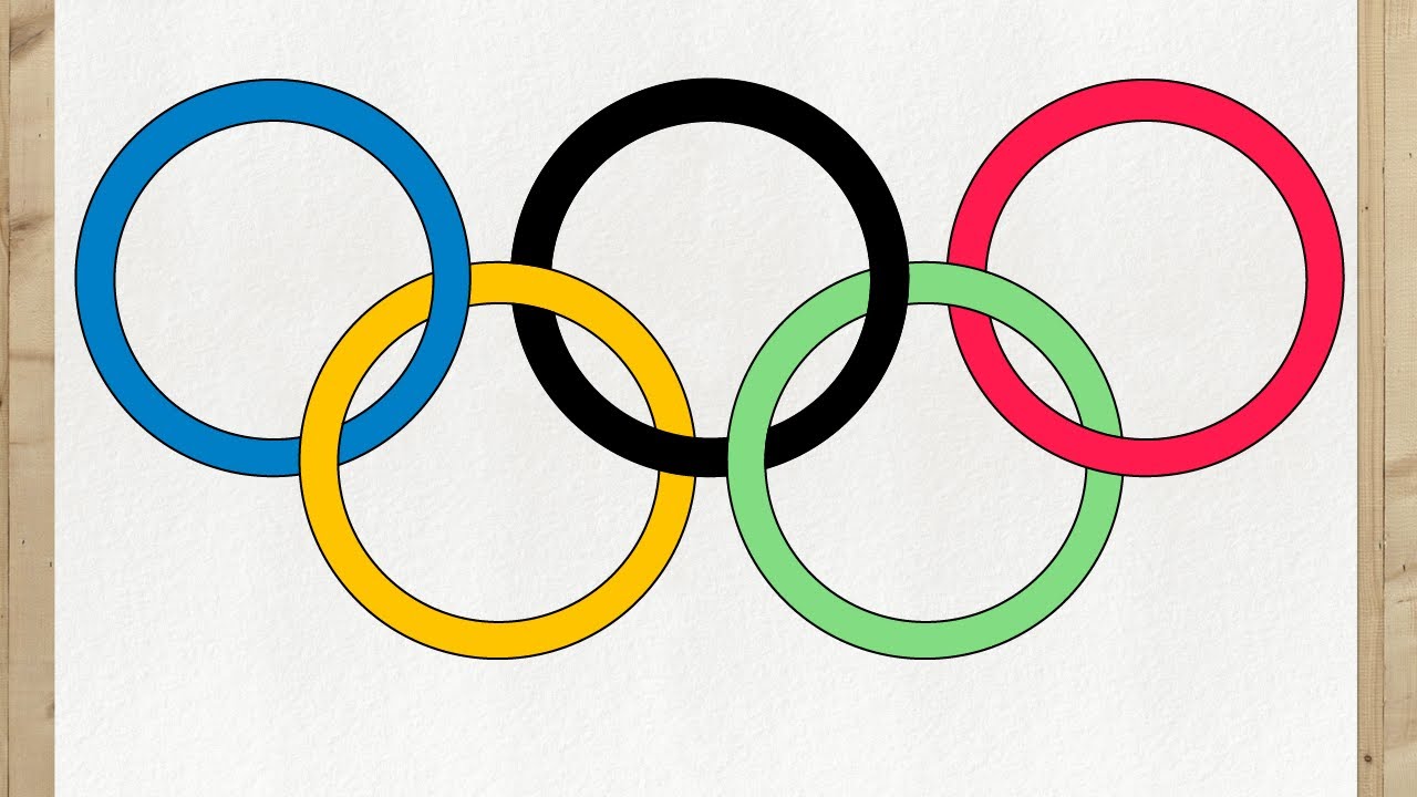 Olympic rings logo , symbol of Olympics games Stock Photo - Alamy