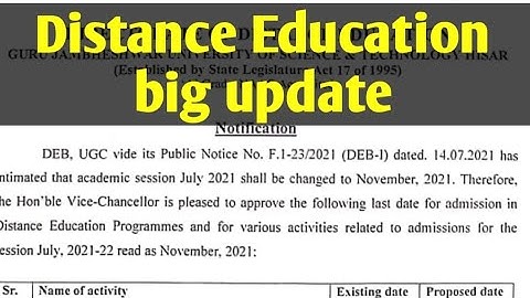 Distance education 2021 ll Gju latest update 2021 ll UG and PG course