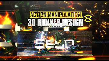 Photoshop/C4D Tutorial: Action Manipulated 3D Banner Design