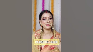 Karwa Chauth Heavy Dupatta Hack‼️ Must Try🥵💄 #shorts #shortvideo #hack #diy #dupatta #farqhai #viral