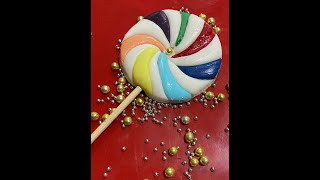 fondant lollipop tutorial for beginners cake decoration عمل مصاصة بعجينة السكر فوندن للمبتدئين كيك