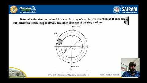 Lecture Video_17ME64_Module 1_Problems on Curved Beam_ Harish Babu L