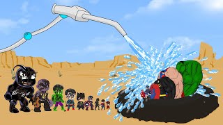 Team Hulk , Spiderman Baby : Water gun battle - rising from the mud pit Mystery of evolution | funny