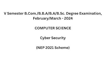 Cyber Security 2024 Question paper BCU (5 sem B.Com, NEP )