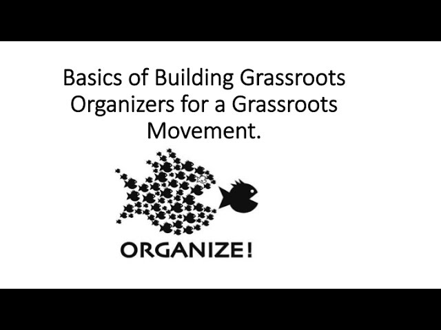 Basics of building grassroots organizers for a grassroots movement