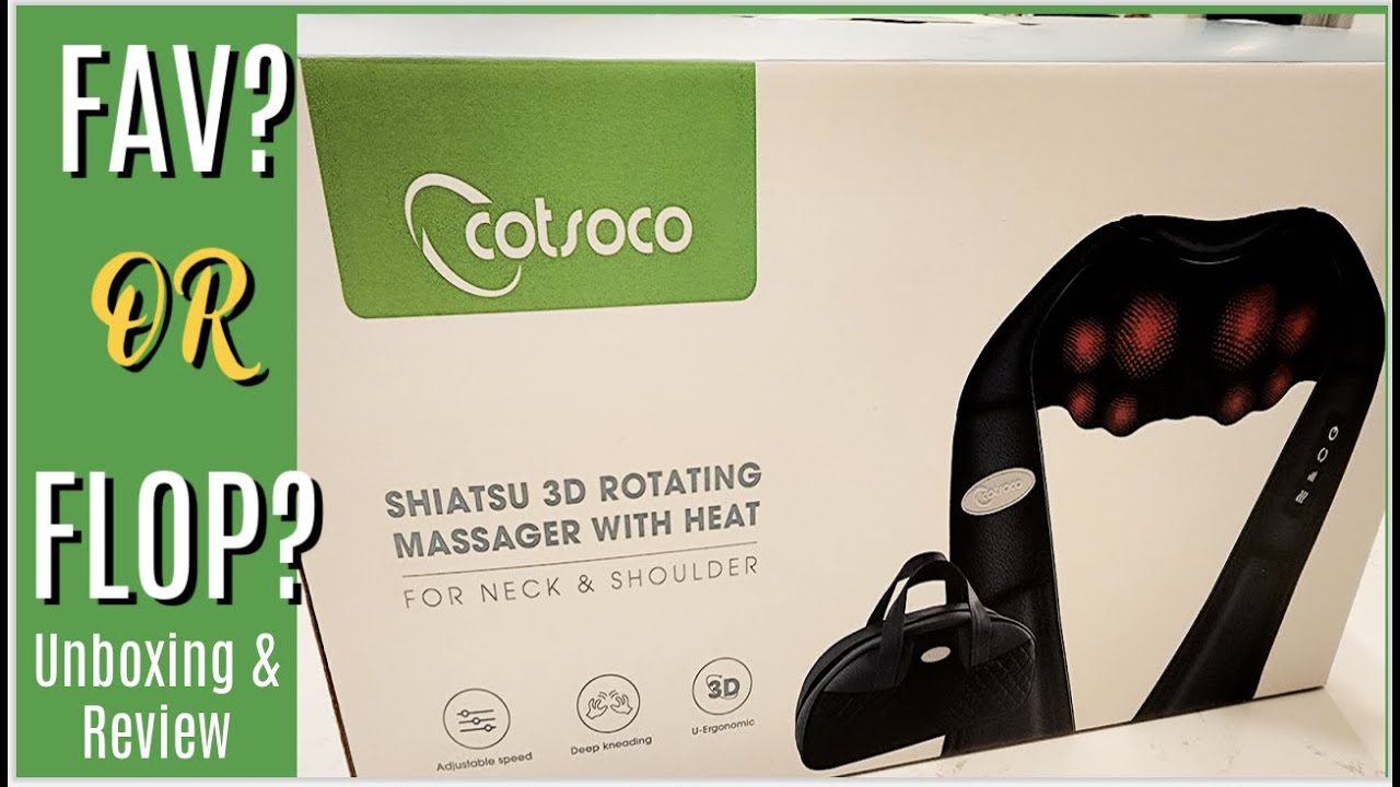 Unboxing Cotsoco Shiatsu Back Neck and Shoulder Massager with Heat,Deep Tissue 3D Kneading Pillow |