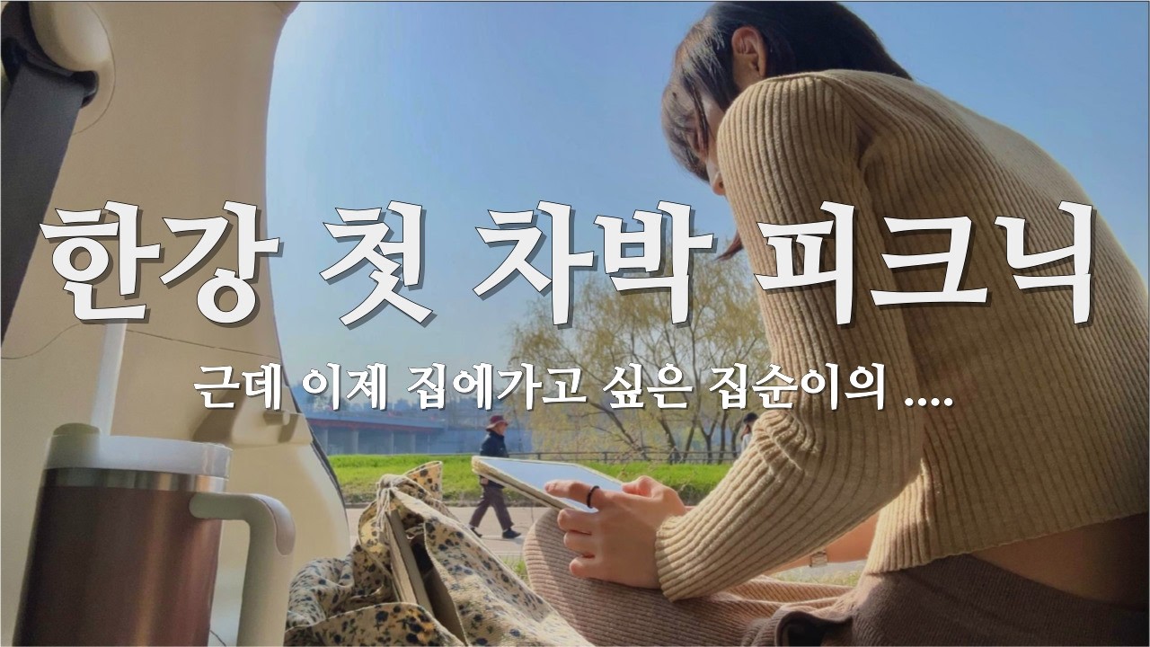 🌿 봄맞이 캐스퍼EV 첫 한강 차박 피크닉 / 한강 차박 장소 추천 / 트렁크 매트 평탄화 매트 추천 💚