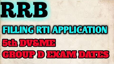 #rtiapplication #rrbexamdates RTI APPLICATION FOR 5TH DV&ME || GROUP D EXAM DATE || RRB SECUNDERABAD