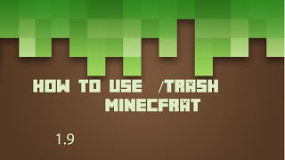 Minecraft: how to use /trash (plugin tutorial)