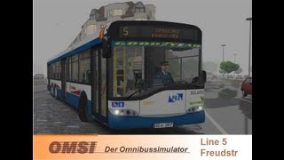 OMSI Line 5 on Berlin in a Solaris Urbino 15 during horrid weather conditions