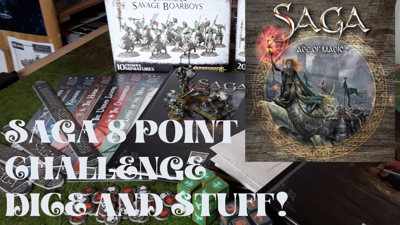 The SAGA 8 point challenge. Dice, books, cards......expensive? - YouTube