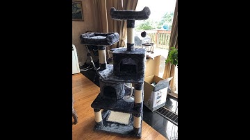 Yaheetech 62.2 inches Cat Tree Cat Towers Cat Condo with Platform & Hammock, Scratching Posts f...