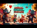 Animal School Parade | Fun Kids Song with Animals | Nursery Rhyme for Children