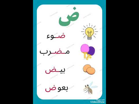 حرف الضاد فى أول ووسط وآخر الكلمة