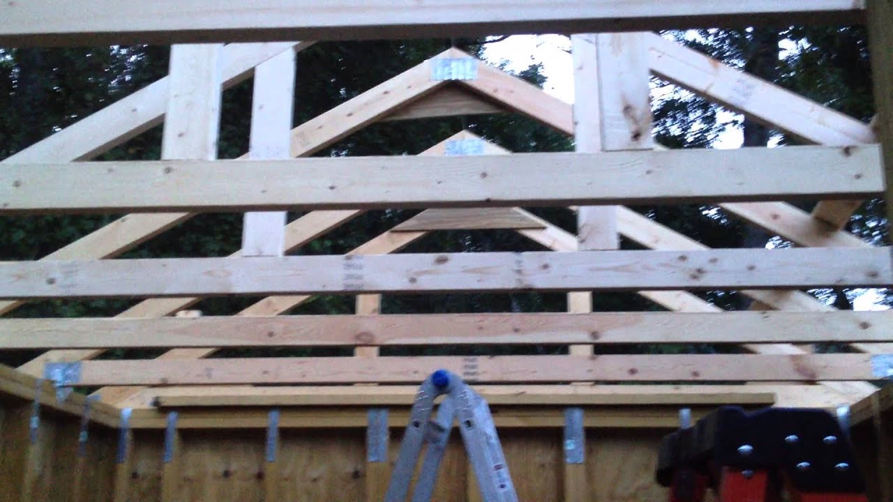 building a 10x12 shed - part 11: more trusses - youtube