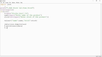 Python: Stock Management Program using Json