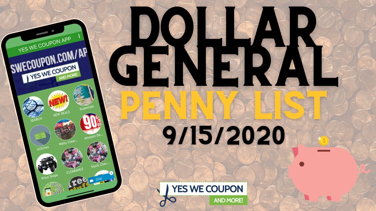 Dollar General Penny List 09/15/2020 YouTube