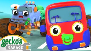 Monster Truck Vs Baby Truck Race! | Race Pit Stop | Best Cars & Truck Videos For Kids