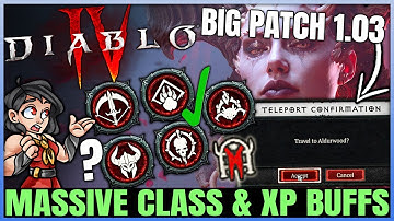 Diablo 4 - BIG BALANCE PATCH IS HERE - GAME CHANGING Class XP Uniques Legendary Aspect Buffs & More!