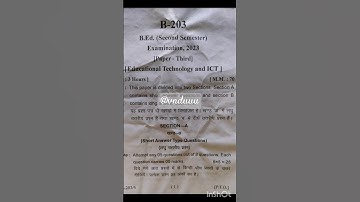 Kumaun University B.ed 2nd sem EDUCATIONAL TECHNOLOGY & ICT yr 2023 #exam #collegeexam #semester