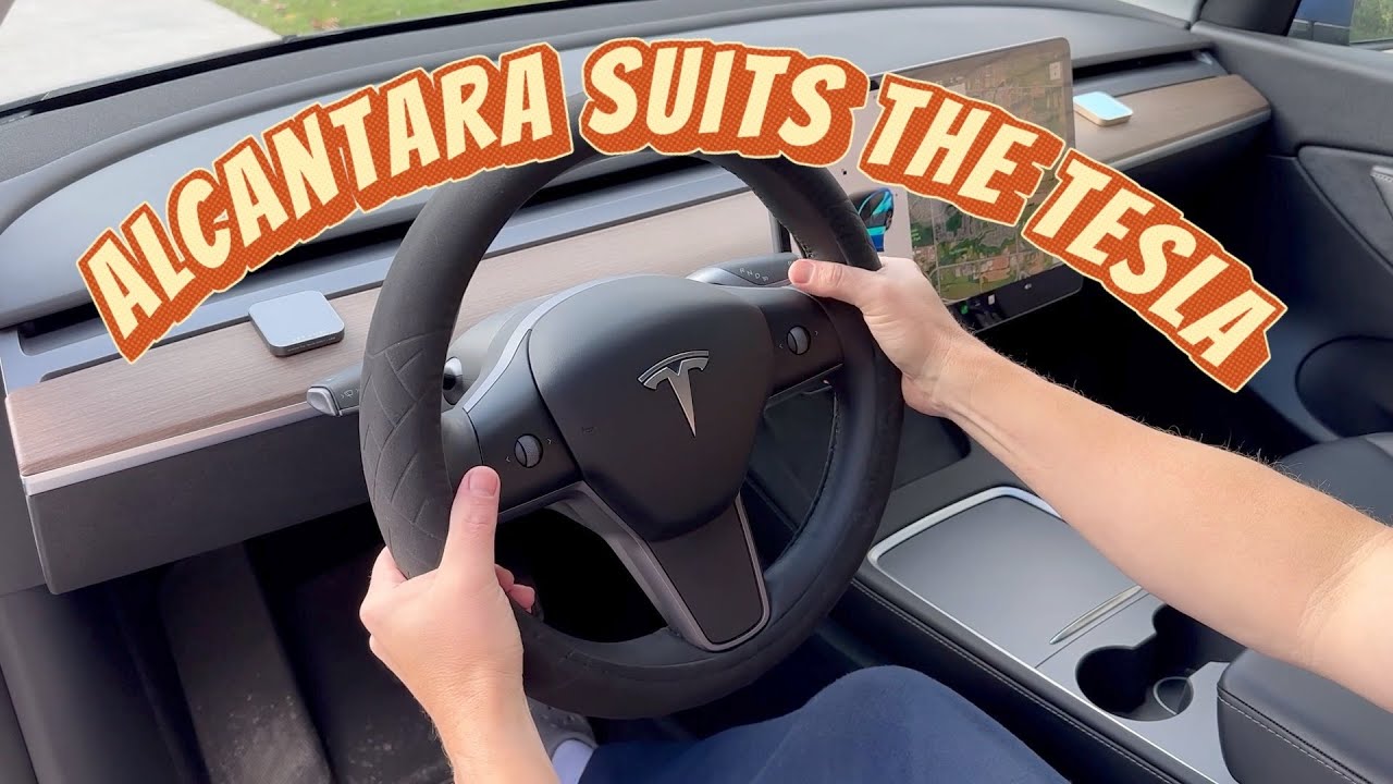 Enhance Your Driving Experience with REKUDO Alcantara Wrap Steering Wheel  for Tesla Model 3