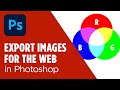 Export image for web in photoshop  reduce file size rgb color 72 dpi  graphic design tutorial