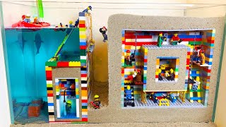 Core of Underground LEGO Base Flooed - Lego Dam Breach Experiment
