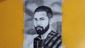How to draw shahid kapoor || realistic portrait drawing step by step