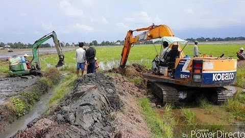 XE CUỐC MÚC ĐẤT VÉT MƯƠNG RUỘNG cần cẩu xáng cạp xáng dây xe xúc