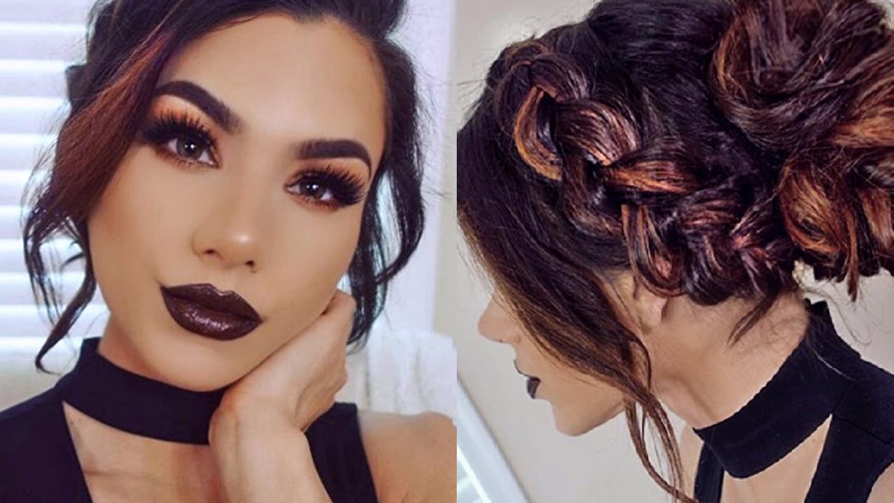 Урок по макияжу в стиле металлик! + Романтичная прическа с косами и пучком!