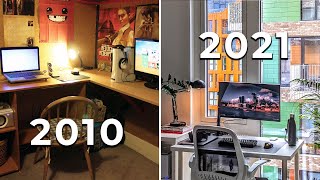 My Desk Setup in 2010 vs 2021