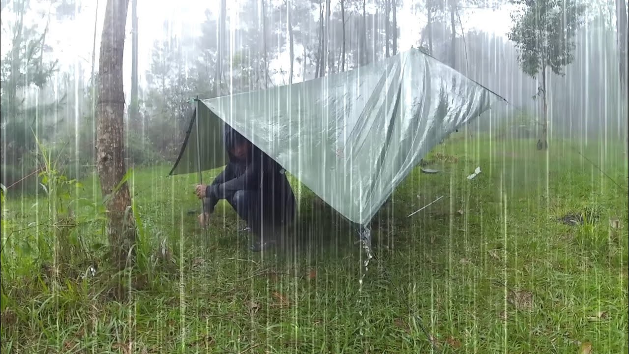 SOLO CAMPING HEAVY RAIN - RELAXING CAMPING IN THE RAIN - ASMR - YouTube