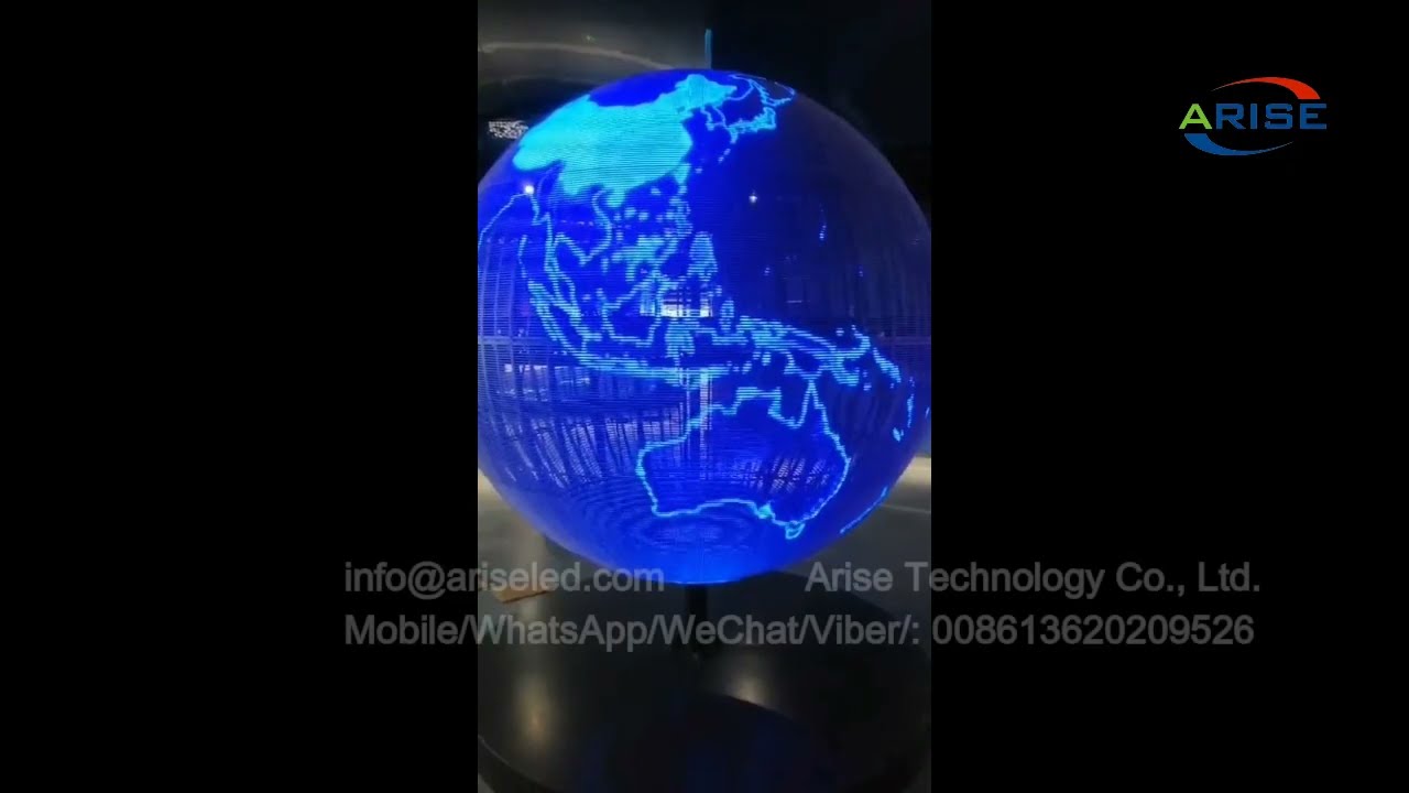 Transparent Glass 360 degree LED ball led curve spherical screen led sphere display 360 Special shar
