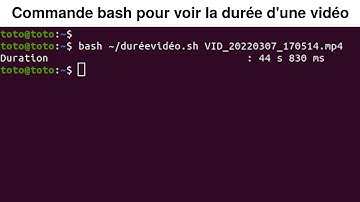 Commande bash pour voir juste la durée d