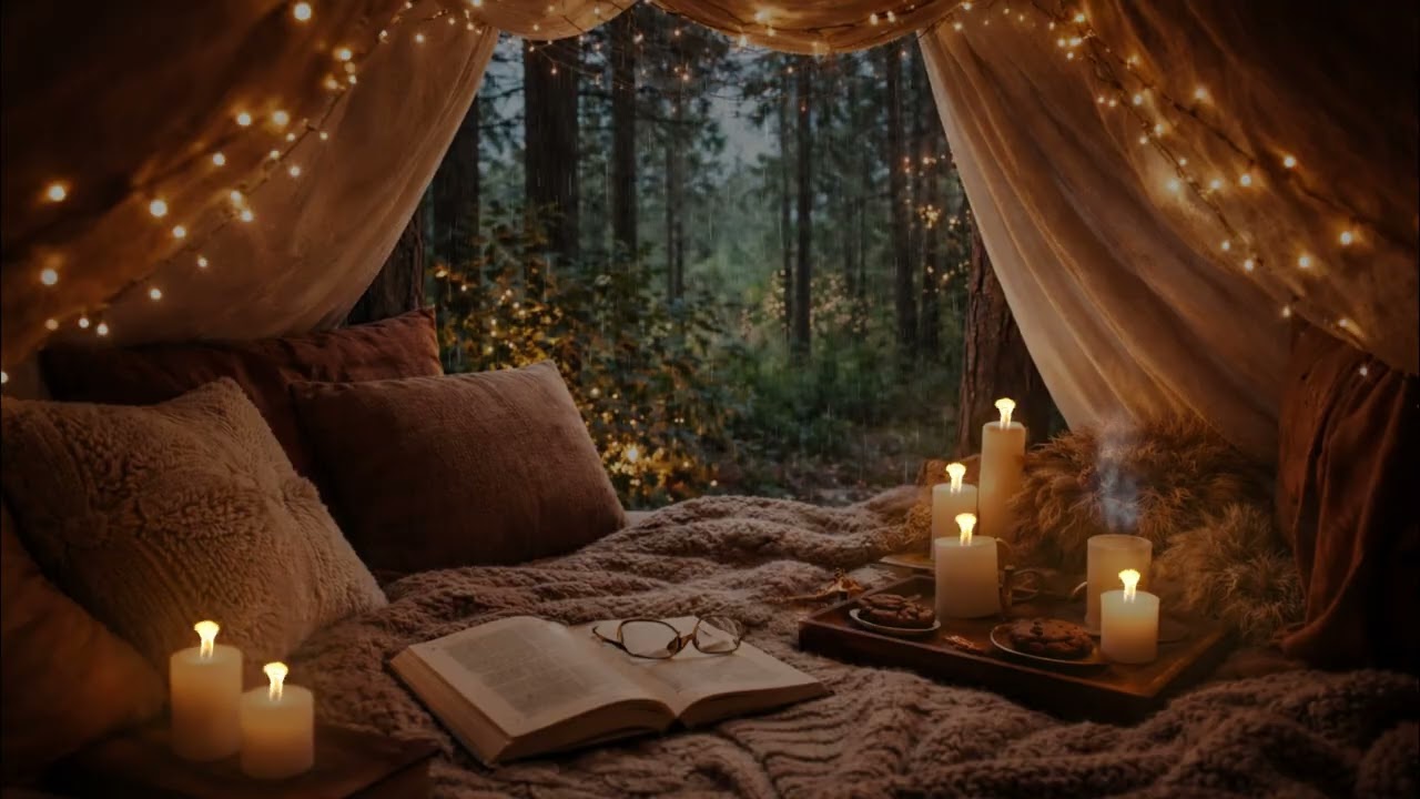 Rain Outside a Cozy Forest Tent | Relaxing Rain Sounds