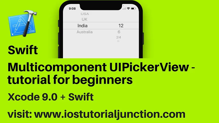 MultiComponent UIPickerView/ multiple component UIPickerView Swift 4 xcode 9 tutorial for beginners