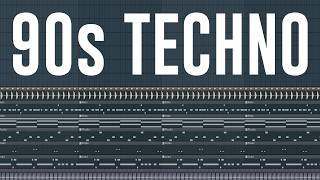 How To Make 90s TECHNO!! - FL Studio Tutorial ( FREE FLP)