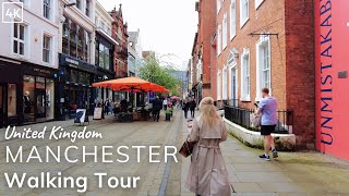 Manchester City Centre Walk 4K - Walking Tour - Shops and Cafes - (60fps)