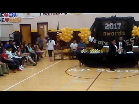 Ilianna's award ceramony 2017..A.P. Solis Middle School Donna Tx.